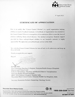 Certificate of Appreciation