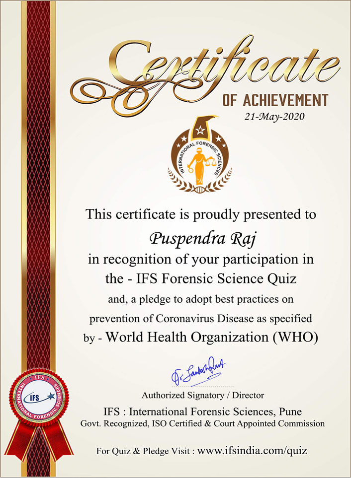 Certificate of Achievements